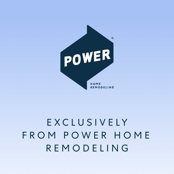 Power Home Remodeling logo in navy on a light blue gradient above the text Exclusively from Power Home Remodeling