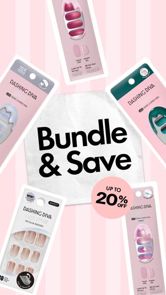Dashing Diva Bundles ad showing five Dashing Diva packs fanned around a crumpled white paper card with the headline, on a...