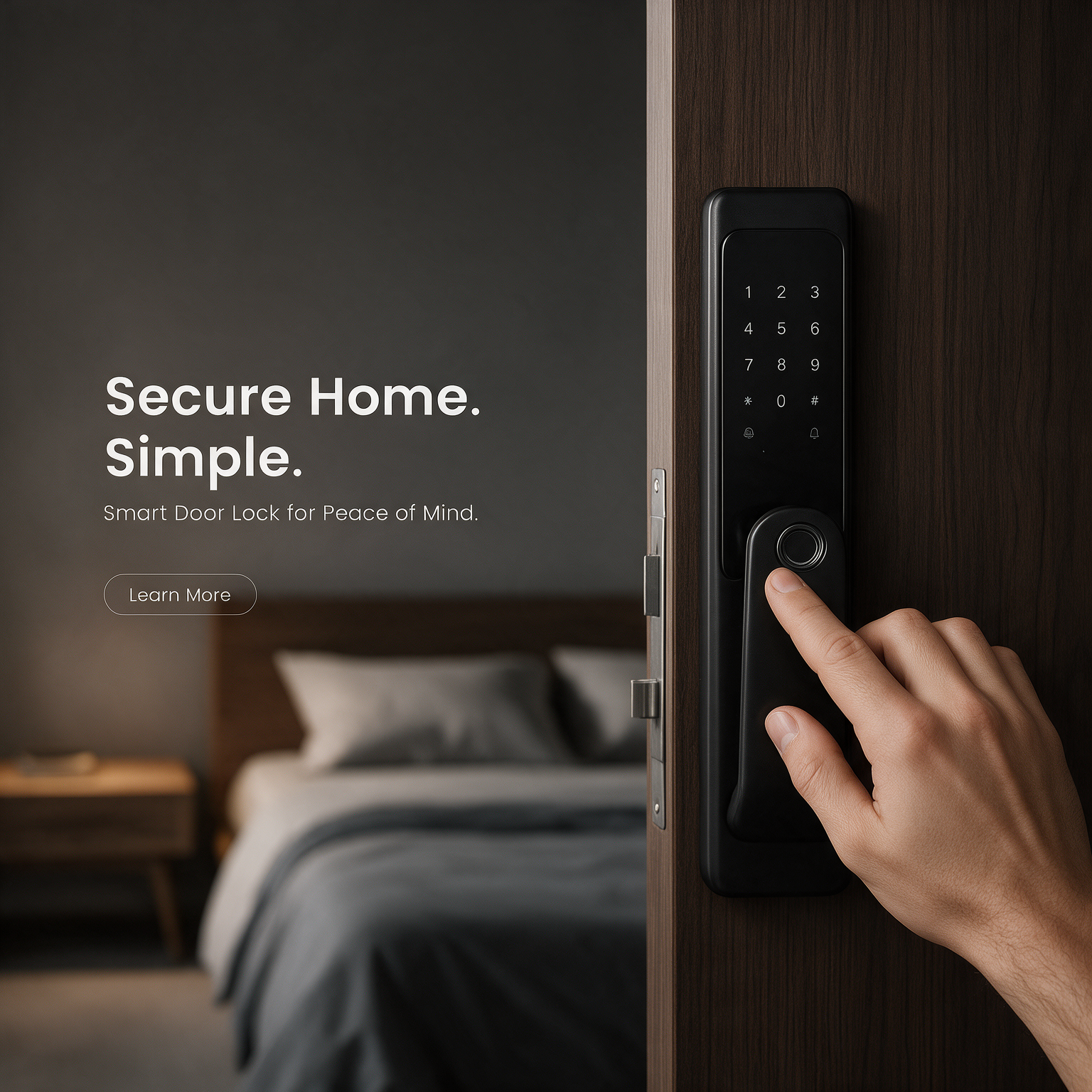 Secure Home. Simple. – Fingerprint Smart Lock Bedroom Lifestyle
