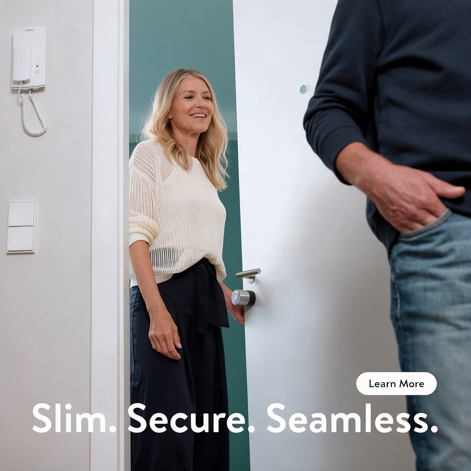Slim. Secure. Seamless. – Retrofit Smart Lock Hallway Lifestyle